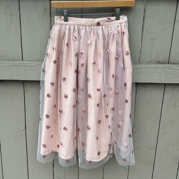 Unique Vintage Dresses & Skirts - NWT Unique Vintage Magnolia Park Tulle Sequin Hearts Skirt Retro Pinup Feminine